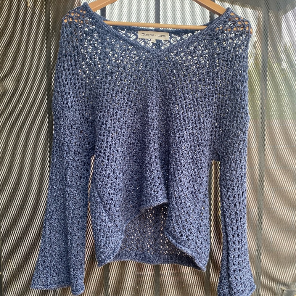 Madewell Crochet Knit v-Neck Sweater